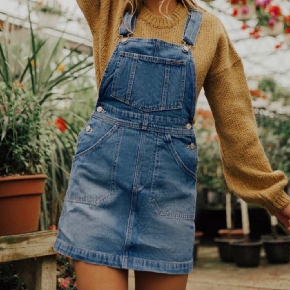 Wrangler X Urban Outfitters Denim Skirtall Bibs Women's Size 24